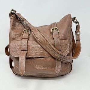 Maxx New York Women’s Brown‎ Pebbled Leather Purse Handbag Satchel Shoulder Bag